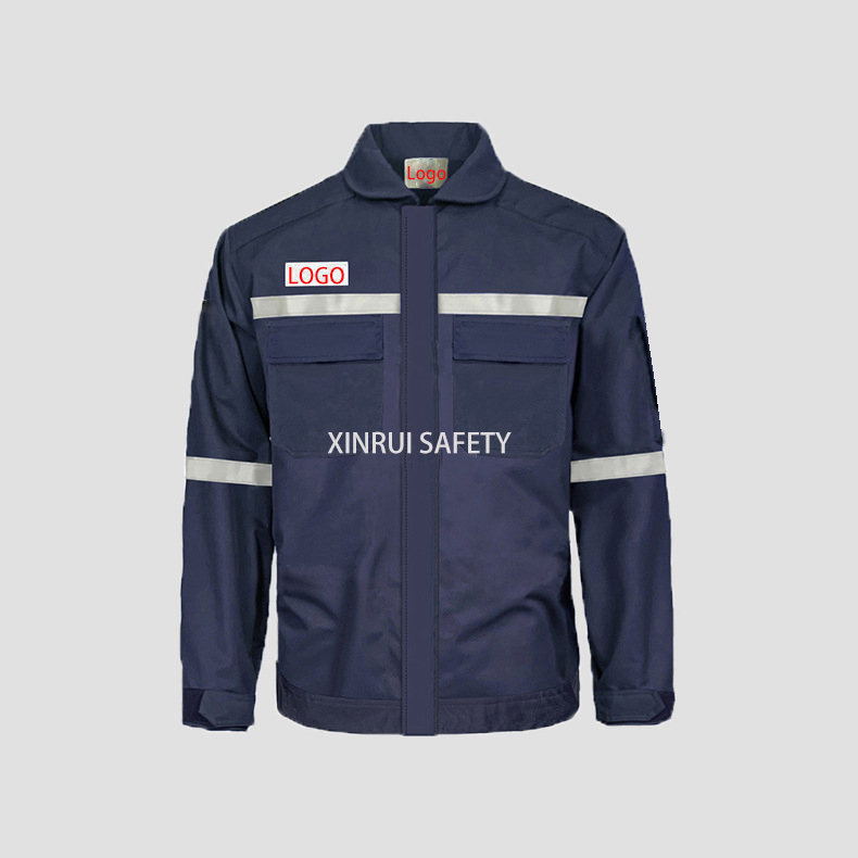 Customized Flame Retardant Anti-Static Anti-Acid Alkali-Resistant Working Suit  With Reflective Tape